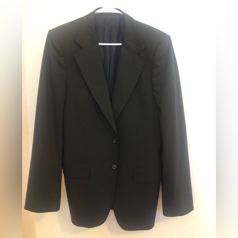 Yves Saint Laurent Rive Gauche, Black Two-Button Men's Blazer